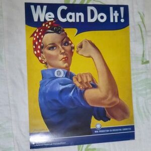 ROSIE THE RIVETER POSTER CLASSIC COLOR WE CAN DO IT WOMAN POWER 18" X 24" PRINT